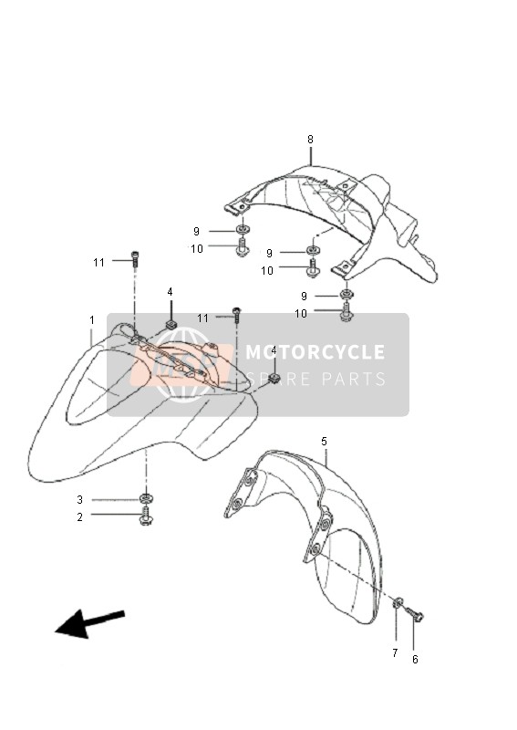 Yamaha VP125 X-CITY 2010 Fender for a 2010 Yamaha VP125 X-CITY